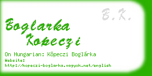 boglarka kopeczi business card