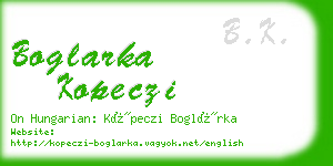 boglarka kopeczi business card